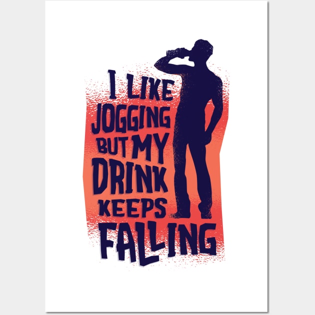 Funny Drinking Running Quote Wall Art by madeinchorley